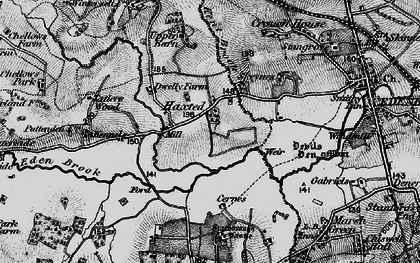 Old map of Haxted in 1895