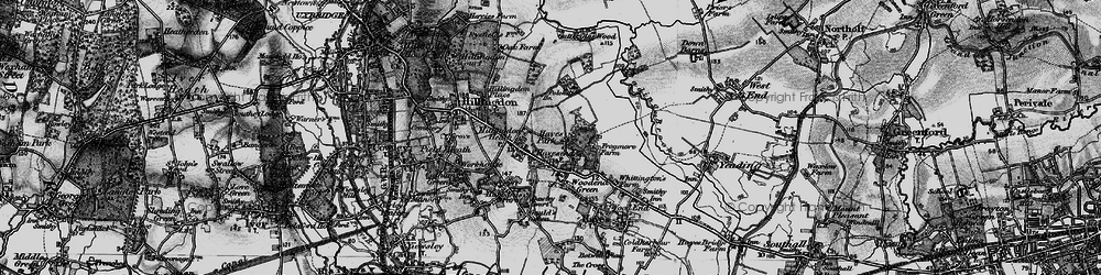 Old map of Hayes End in 1896