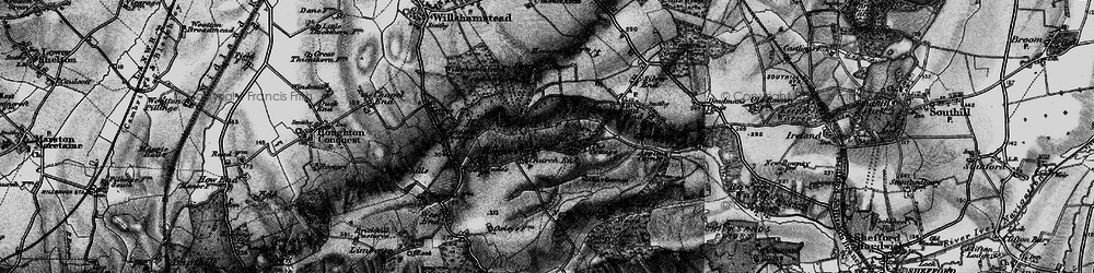 Old map of Haynes Church End in 1896