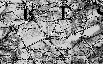 Old map of Hayscastle Cross in 1898