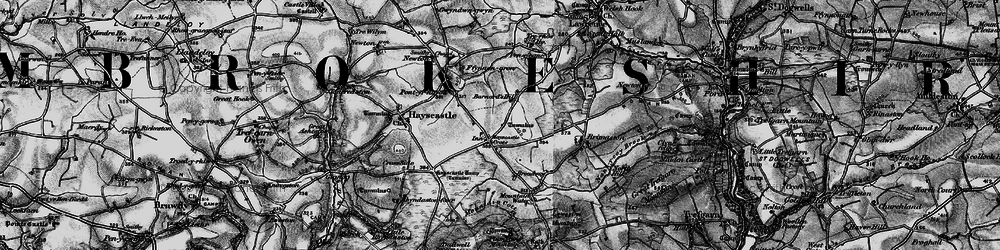 Old map of Hayscastle Cross in 1898