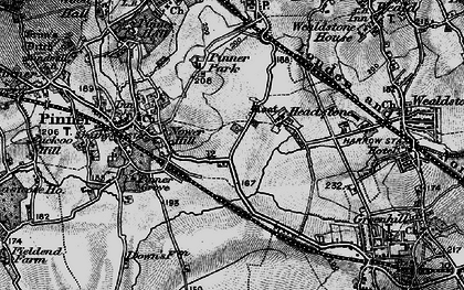 Old map of Headstone in 1896