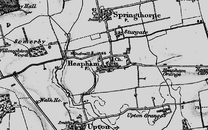 Old map of Heapham in 1895
