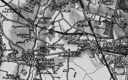 Old map of Heathfield in 1895