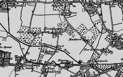 Old map of Heathrow Airport London in 1896