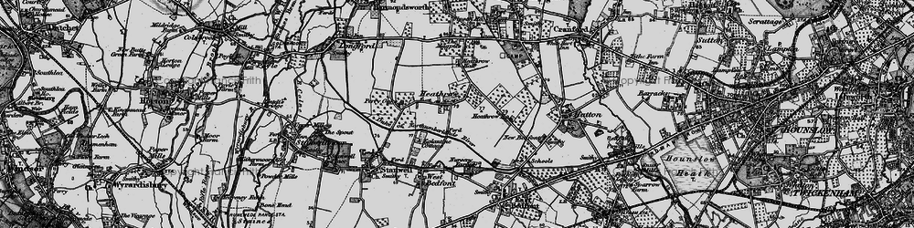 Old map of Heathrow Airport London in 1896
