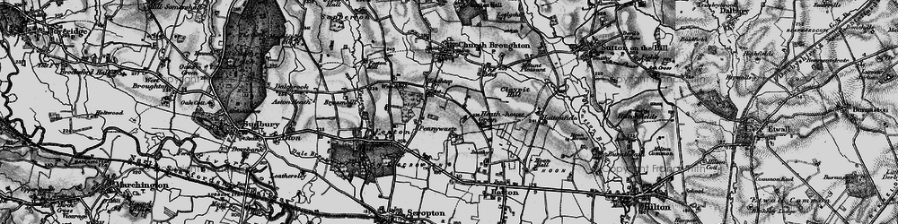 Old map of Heathtop in 1897
