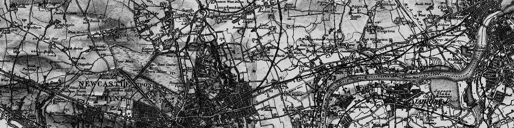 Old map of Heaton in 1897