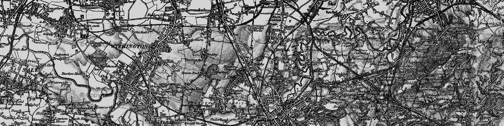 Old map of Heaton Chapel in 1896