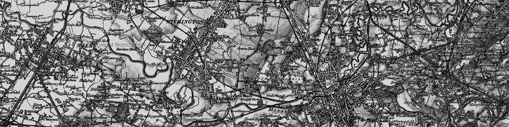 Old map of Heaton Mersey in 1896