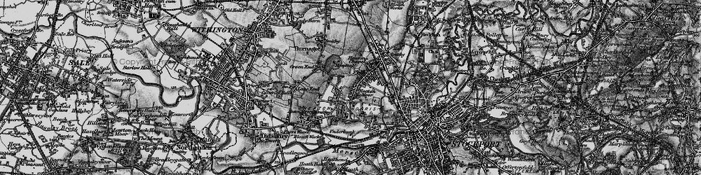 Old map of Heaton Moor in 1896
