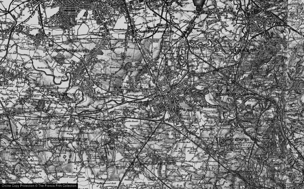 Old Map of Heaton Norris, 1896 in 1896