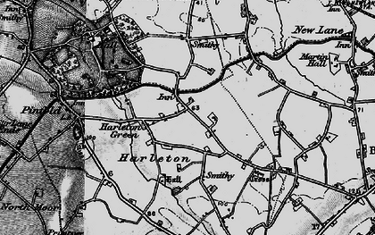 Old map of Heaton's Bridge in 1896