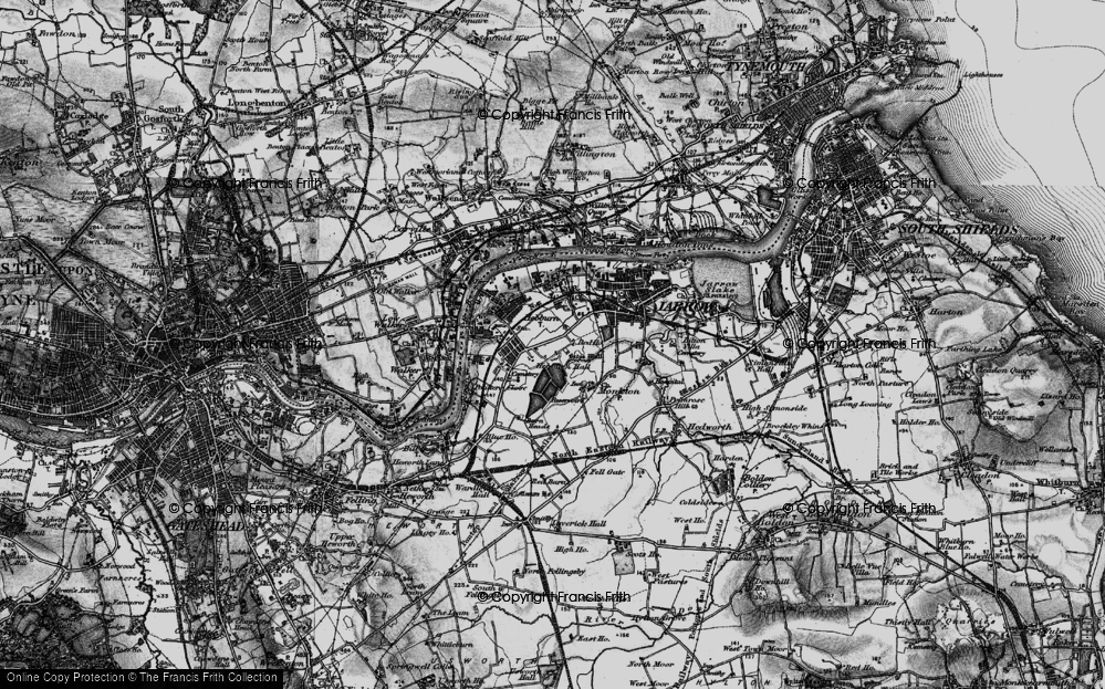 Old Map of Hebburn, 1898 in 1898
