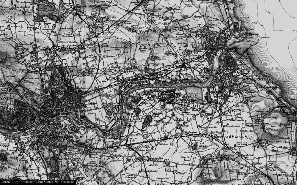 Old Map of Hebburn Colliery, 1898 in 1898