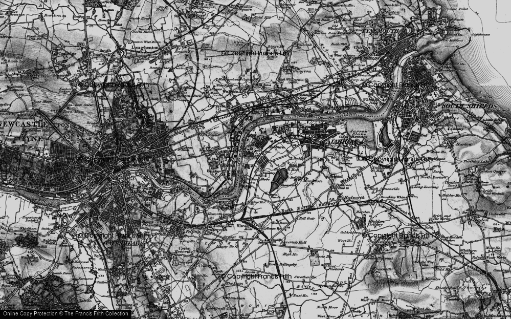 Old Map of Hebburn New Town, 1898 in 1898
