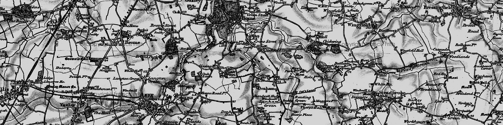 Old map of Heckfield Green in 1898