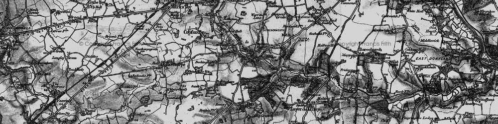 Old map of Heckfordbridge in 1896