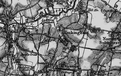 Old map of Heckingham in 1898