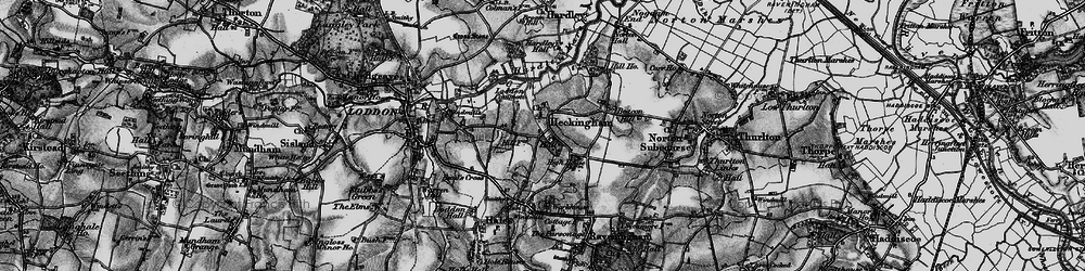 Old map of Heckingham in 1898