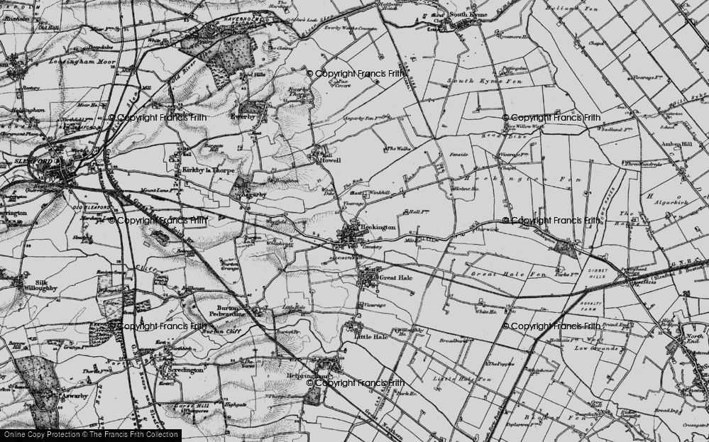 Old Map of Heckington, 1898 in 1898