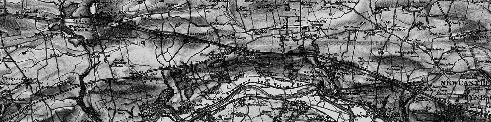 Old map of Heddon-on-the-Wall in 1897