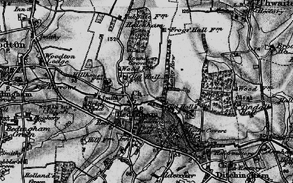 Old map of Hedenham in 1898