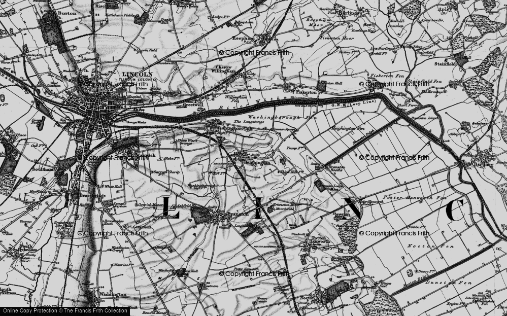 Old Map of Heighington, 1899 in 1899