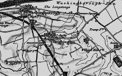 Old map of Heighington in 1899