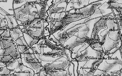 Old map of Hele in 1895