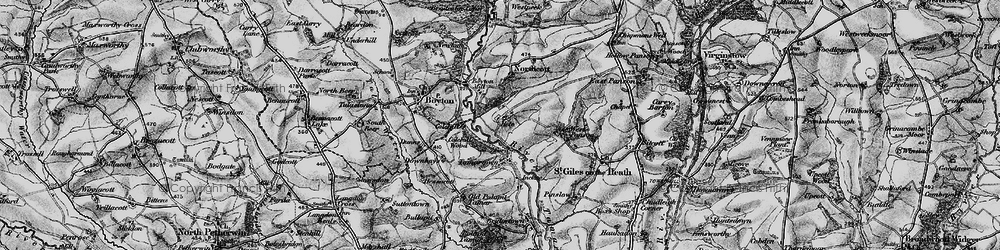 Old map of Hele in 1895