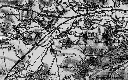 Old map of Hele in 1898