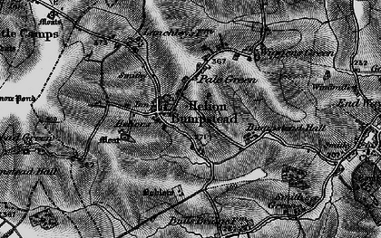 Old map of Helions Bumpstead in 1895