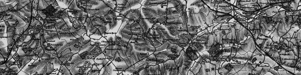 Old map of Helions Bumpstead in 1895