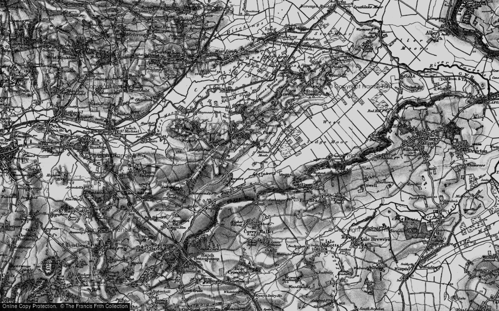 Old Map of Historic Map covering Helland Meads in 1898