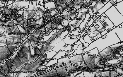 Old map of Helland in 1898