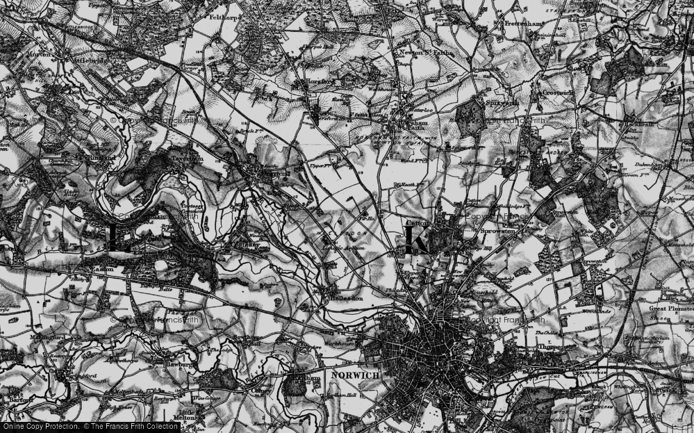 Old Map of Hellesdon, 1898 in 1898