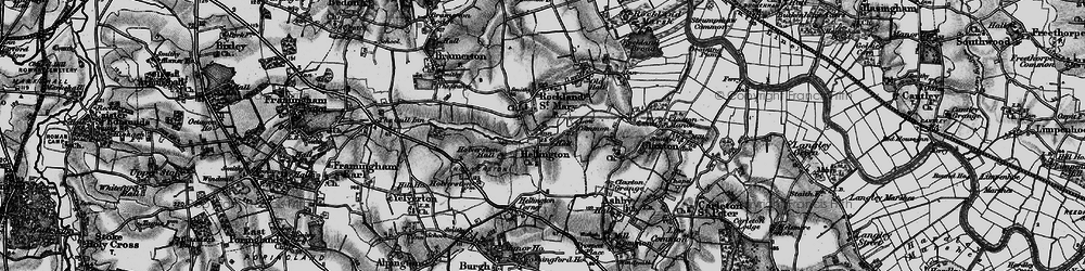 Old map of Hellington in 1898