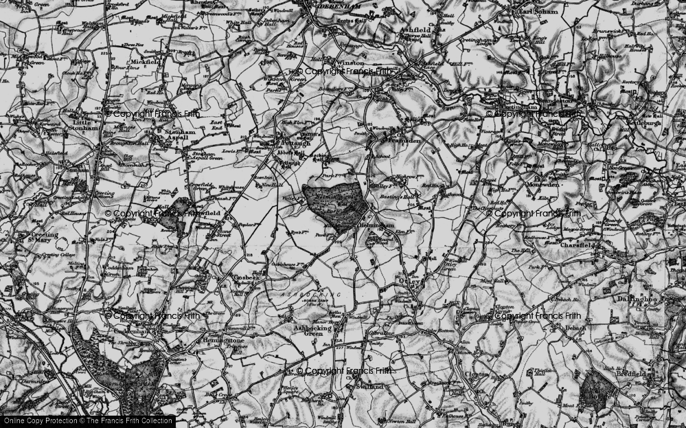 Old Map of Helmingham, 1898 in 1898