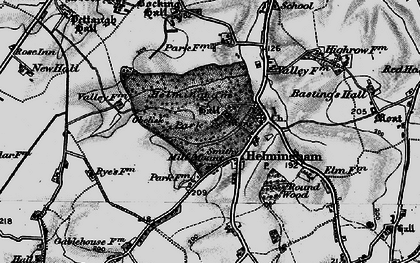 Old map of Helmingham in 1898