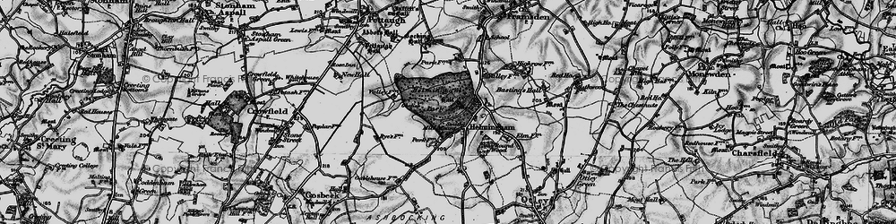 Old map of Helmingham in 1898