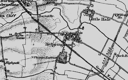 Old map of Helpringham in 1898