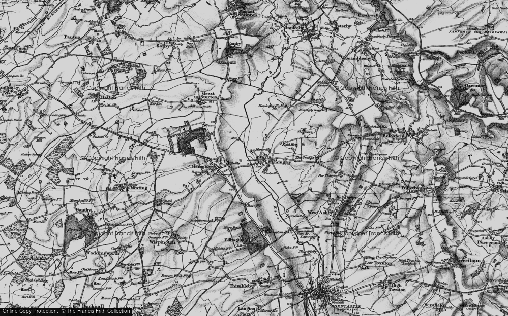 Old Map of Historic Map covering Asterby Grange in 1899