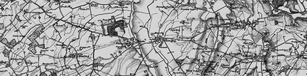 Old map of Asterby Grange in 1899