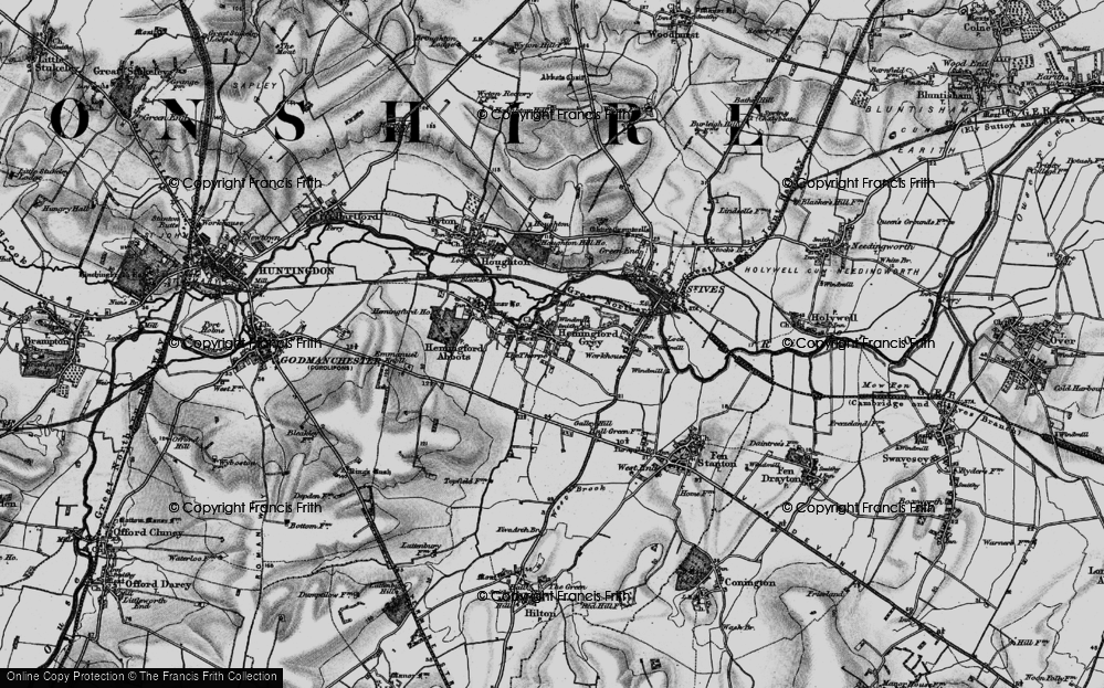 Old Map of Hemingford Grey, 1898 in 1898