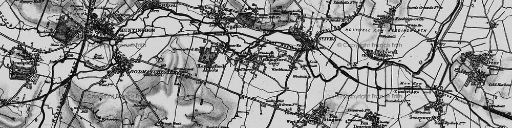 Old map of Hemingford Grey in 1898