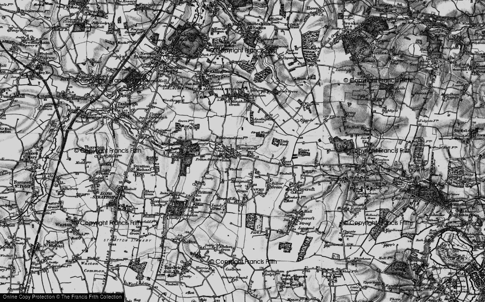 Old Map of Hempnall, 1898 in 1898