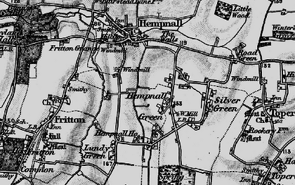 Old map of Hempnall Green in 1898
