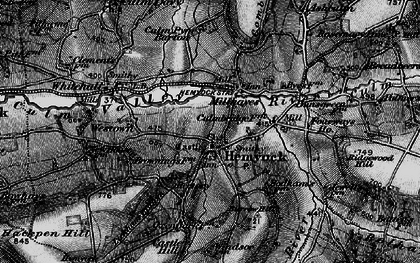 Old map of Hemyock in 1898