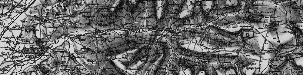 Old map of Hemyock in 1898